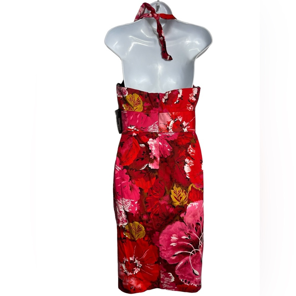 NWT Donna Ricco dress size 8 bright hot pink floral halter‎ style dress 🩷 - Picture 3 of 4